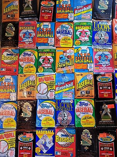 Old Baseball Cards - Unopened Packs Fr Wax Box. Huge Vintage 100 Card Lot