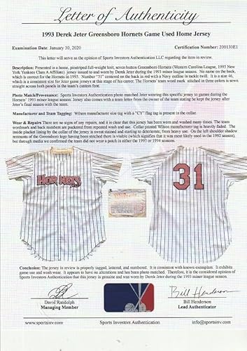 Earliest Derek Jeter Game Used Yankees Jersey Photo Matched To Two Rookie Cards - Autographed MLB Jerseys