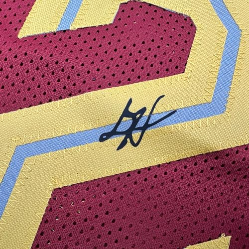 Facsimile Autographed De’Andre Hunter Cleveland Red Reprint Laser Auto Basketball Jersey Size Men's XL