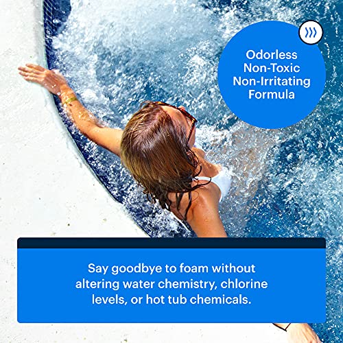 Essential Values Hot Tub Foam Eliminator - 2 Pack Pool & Spa Defoamer (32oz/ Bottles) - Eliminate Foam Without Harsh Hot Tub Chemicals - Safe Silicone AntiFoam