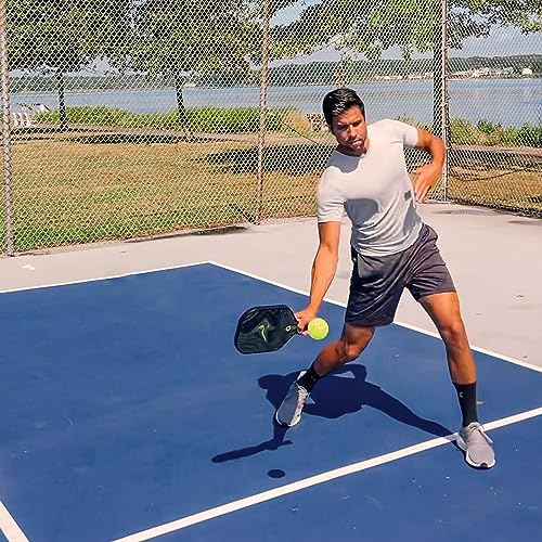 A. Anbrose Gold Vein Pickleball Paddle | Extra Wide Paddle Shape | USAPA Approved | Carbon Fiber Face | Polypropylene Honeycomb Core | Lightweight | Fabric Paddle Cover.… (Carbon-Fiber, 16.5mm)