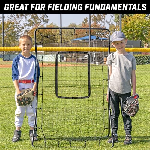 GoSports 5 x 3 ft Baseball & Softball Pitching and Fielding Rebounder - Pitch Back Return Net with Strike Zone