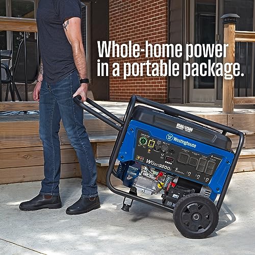 Westinghouse 12500 Peak Watt Home Backup Portable Generator, Remote Electric Start with Auto Choke, Transfer Switch Ready, Gas Powered, CO Sensor