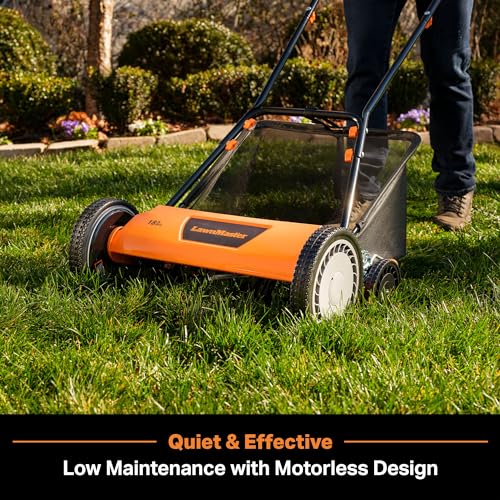 LawnMaster LMRM1801 Push Reel Lawn Mower 18-Inch 5-Blade