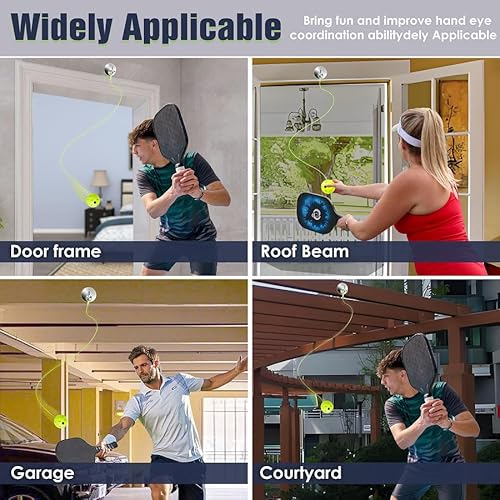 Pickleball Trainer - Continuous Rebound Pickleball Drills Enhance Reaction Time & Hand-Eye Coordination - Ideal Gift for All Skill Levels (Silver)