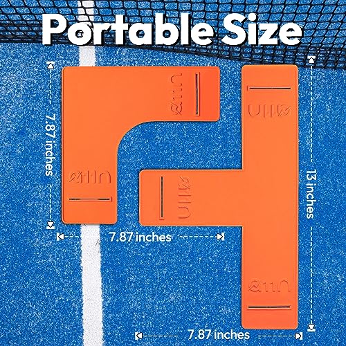 A11N Pickleball Court Marking Kit - Throw Down Markers with 33ft Long Tape Measure, Chalk and Carrying Bag, Neon Orange