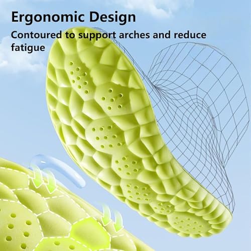 Scazu Pickleball Insoles for Women Men 4D Comfort Breathable Cloud Cushion Memory Foam Inserts (3 Pairs, Men 8-8.5 / Women 9.5-10)
