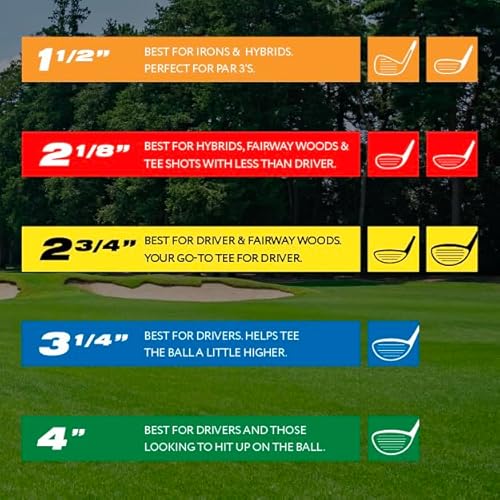 PrideSports PTS Wood Golf Tees | 100 Count, 2-3/4 Inch | #1 Wood Tee on Tour | Best for Drivers & Woods