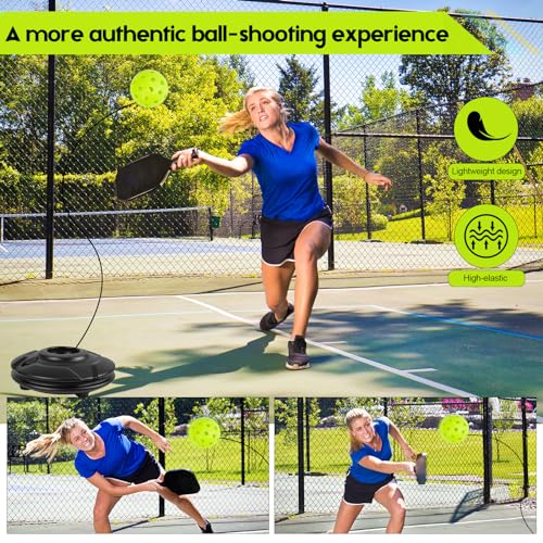 FeichangKeji Match Buddy Pickleball Trainer with String Sportastic Pickleball Practice Rebounder Accessories Training Aids and Equipment Indoor Hitting Trainer Machine Outdoor (Black)