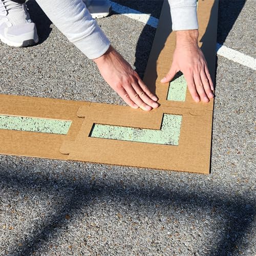 Murray Sporting Goods Standard Pickleball Court Marking Kit | Cardboard Stencil Paint Kit for Driveway, Asphalt or Concrete - Regulation Backyard Pickleball Court Kit (2.0)