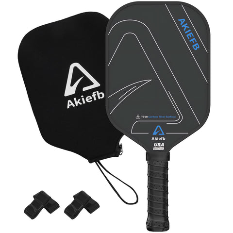 Akiefb Pickleball Paddles, Carbon Fiber T700 Pickleball Paddles with a 16mm Polypropylene Honeycomb Core，Increased Power for Enhanced Spin & Control,Comfortable Style Grip（Cold-Pressed