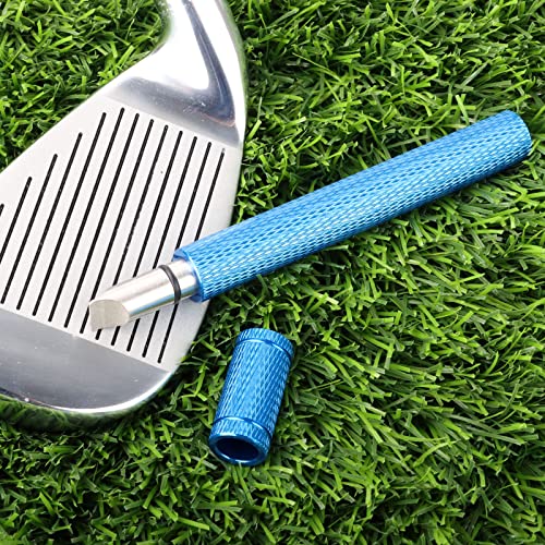 Bulex Golf Club Groove Sharpener, Re-Grooving Tool and Cleaner for Wedges & Irons - Generate Optimal Backspin - Suitable for U & V-Grooves, Blue