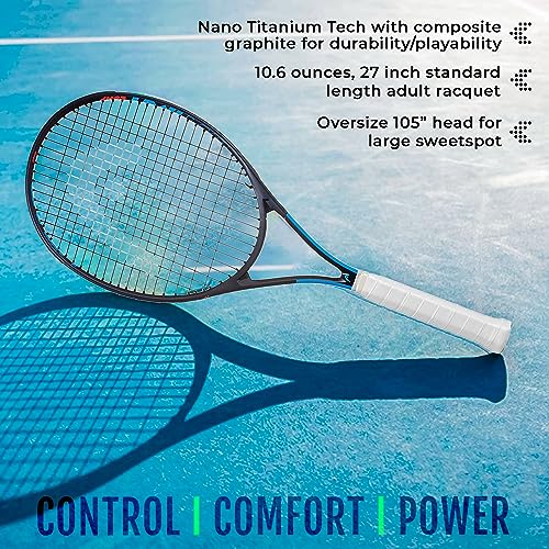 HEAD Ti. Instinct Comp Tennis Racket - Pre-Strung Light Balance 27 Inch Racquet - 4 1/4 in Grip, Blue