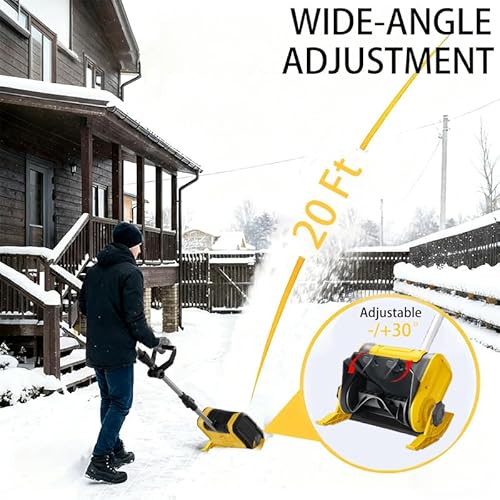 Electric Snow Shovel Compatible with Dewalt 20V Battery, 12 inch Electric Snow Blower, Foldable Lightweight Snow Blower Cordless, 20 ft Throwing Distance Power Snow Removal (No Battery)