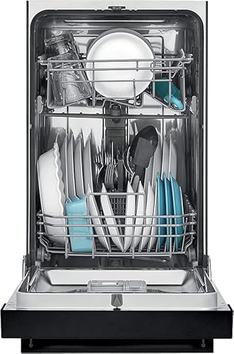 Honeywell 18 Inch Dishwasher with 8 Place settings, 6 Washing Programs, Stainless Steel Tub, UL/Energy Star- Black