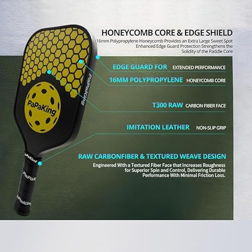 T300 Carbon Fiber Pickleball Paddle Set - Widebody Design for Larger Sweet Spot & Vibration Damping, Premium Set with 2 Balls, Engineered for Intermediate to Advanced Play
