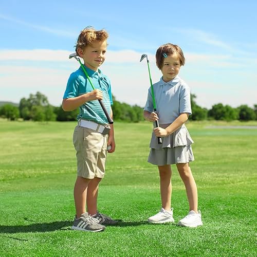 PGA Tour G1 Series Kids Green Golf Club Set with 3 Clubs, Golf Bag & 5 Total Pieces | Golf Clubs and Sets for Heights 3'6" - 4'1" | Complete Youth Golf Club Set