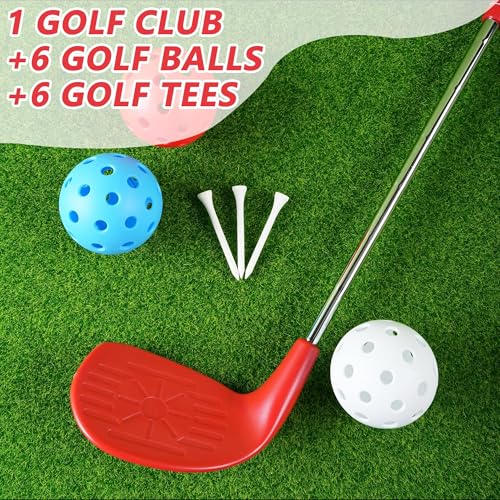 26" Backyard Golf Club Set with Oversize Heads Golf Balls Bucket Golf Game Chipping Clubs for Outdoor Yard Training Practice Gift (Right Hand) (26in/Kids (3-8))