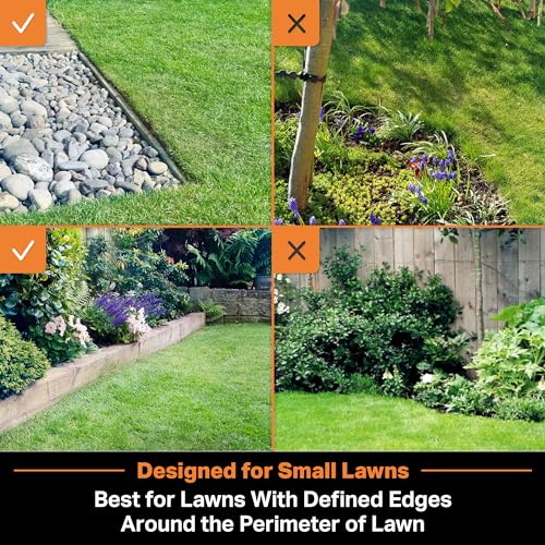 LawnMaster OcuMow™ Perimeter Wire Free Robot Lawn Mower Cuts Small Lawns 1000-2000 Square Feet with Optical Navigation, Obstacle Avoidance, Low Noise and No Go Function