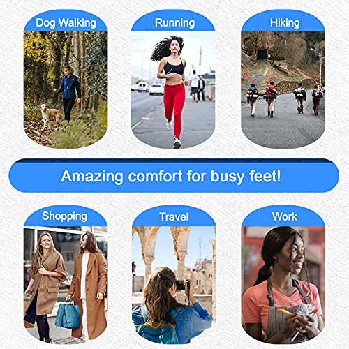 Memory Foam Insoles for Women, Replacement Shoe Inserts for Work Boot, Running Shoes, Hiking Shoes, Sneaker, Cushion Shoe Insoles Shock Absorbing for Foot Pain Relief, Comfort Inner Soles Black US 7