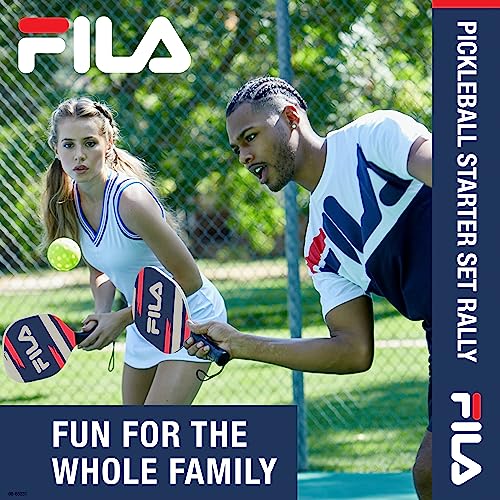FILA Pickleball Paddles Set - 2 Wooden Paddles, 2 Balls & Bag for Pickleball Equipment, 2 Pack - Rally