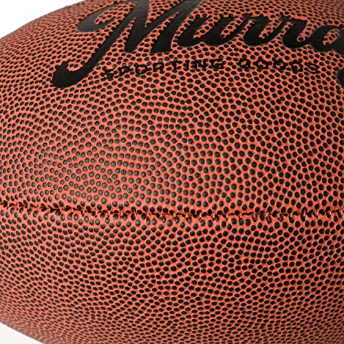 Murray Sporting Goods Autograph Football with Stand - Two White Panels Signature Ready Display Trophy Case Signable Regulation Size Full 12 Inch 3.0