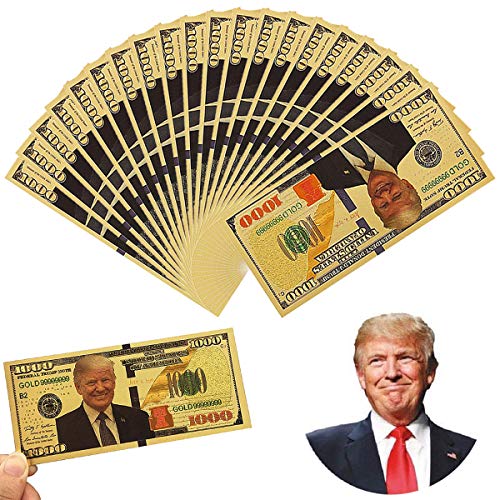 1000 Dollar 2025 USA President Bill Banknote, One Thousand 24k Gold Coated USA President Legacy Limited Edition Million Dollar Bill Great Gift for Currency Collectors and Republican (50)