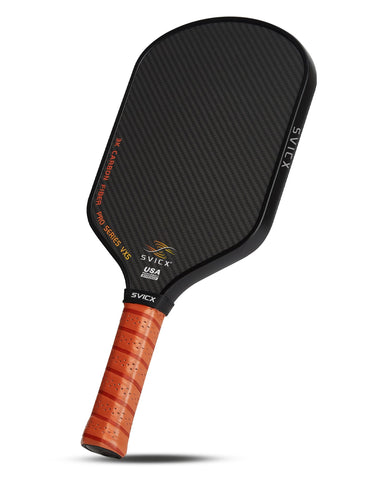 SVICX Pickleball Paddles,Carbon Fiber Pickleball Paddle,16mm - High Performance,USAPA Approved,Extended Handle for Two-Handed Grip,Enhanced Control & Power (3K+T700 Carbon Fiber (Black&Brown))