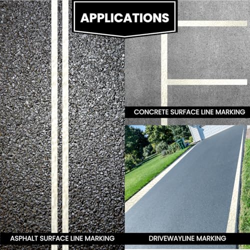 Polymer Pickleball Court Tape, Reflective White Line Marking Tape for Asphalt & Concrete, High Tack, Waterproof, No Residue Removal, Anti-Slip Sports Court Tape, 2" x 150' Roll