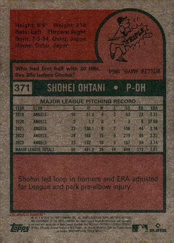2024 Topps Heritage #371 Shohei Ohtani Los Angeles Dodgers Official MLB Baseball Card in Raw (NM or Better) Condition