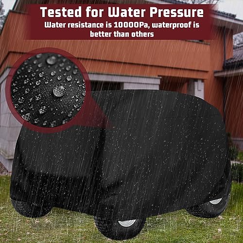 Riding Lawn Mower Cover - Riding Lawn Tractor Cover Outdoor Waterproof Heavy Duty 420D Anti-UV, Universal Fit Lawnmower Tractor Covers Up to 54" Decks, All Season Using, Lawnmower Covers for Outdoor