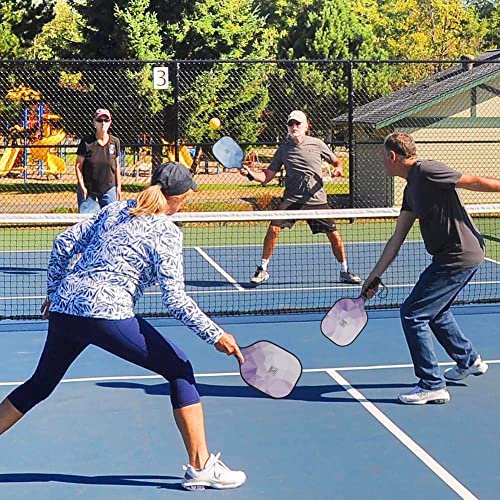 YC DGYCASI Pickleball Paddles Set of 4, USAPA Approved Pickleball Set, Fiberglass Pickle Ball Rackets, 3 Outdoor Pickleball, 3 Indoor Balls, 4 Pickleball Overgrip, 1 Bag for Women and Men