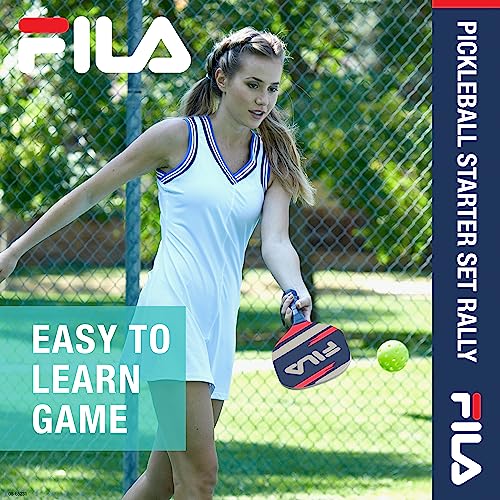 FILA Pickleball Paddles Set - 2 Wooden Paddles, 2 Balls & Bag for Pickleball Equipment, 2 Pack - Rally