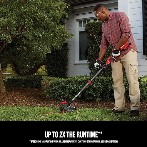 CRAFTSMAN V20 WEEDWACKER Cordless String Trimmer with QUICKWIND, 4 Ah Battery, Charger, and Spool Included (CMCST920M1), Red and Black