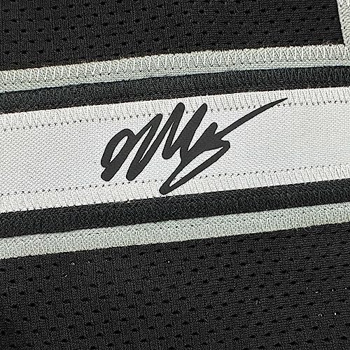 Facsimile Autographed Victor Wembanyama San Antonio Black Reprint Laser Auto Basketball Jersey Size Men's XL