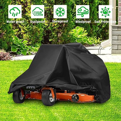 Zero Turn Mower Cover, 210D Universal Fit Lawn Mower Covers, Waterproof, UV, Dust and Wind-Resistant for Outdoor Protection