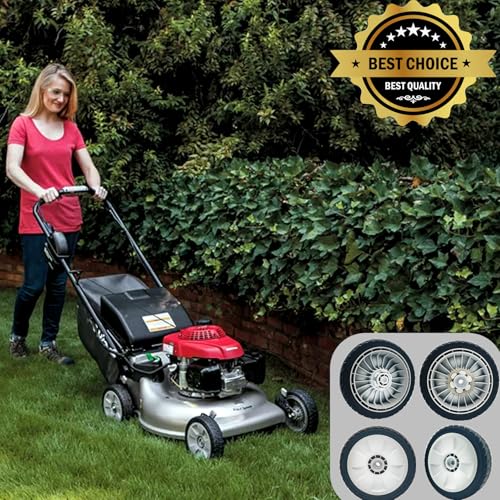 4 Pack Lawn Mower Wheels, HRR216K9VKAA Wheels, Fit for Honda HRR216 HR215 HRT216 HRB215 HRR2168vka etc 21 Inch Lawn Mower,2 Rear Wheels 42710-VE2-M02ZE, 2 Front Wheels 44710-VL0-L02ZB,5 Years Warranty