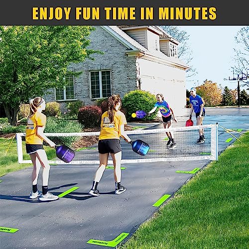 SunNordic Pickleball Court Marker Kit, Official Size Pickleball Court Lines Set with Drawstring Bag, Create Your Own Pickleball Court for Driveway, Backyard, Park & Lawn