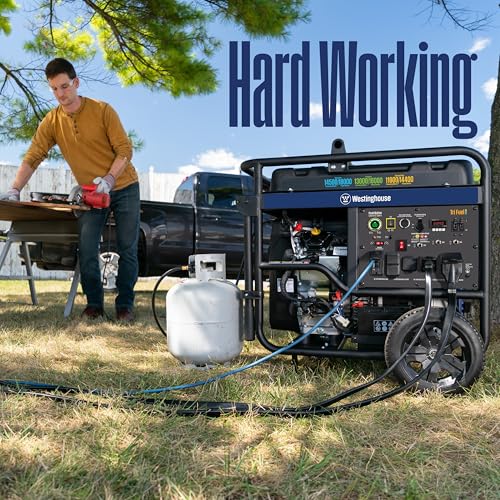 Westinghouse 18000 Peak Watt Tri-Fuel Home Backup Portable Generator, Remote Electric Start, Transfer Switch Ready, Gas, Propane, and Natural Gas Powered, CO Sensor