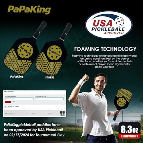 T300 Carbon Fiber Pickleball Paddle Set - Widebody Design for Larger Sweet Spot & Vibration Damping, Premium Set with 2 Balls, Engineered for Intermediate to Advanced Play