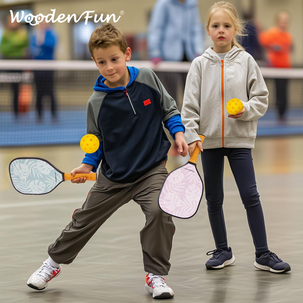Pickleball Paddles Set of 2, USAPA Approved Sports Set with 4 Pickleball Balls, Gifts for Men Women Beginners (Pink)