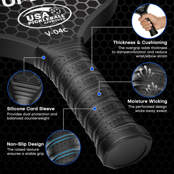 USAPA Approved Tournament-Grade Pickleball Paddle, Thermoformed 3K Carbon Fiber Paddle with 16mm PP Honeycomb Core for Precision Control, Enhanced Spin & Power, Pro 8 oz Racket with Cover & Overgrip
