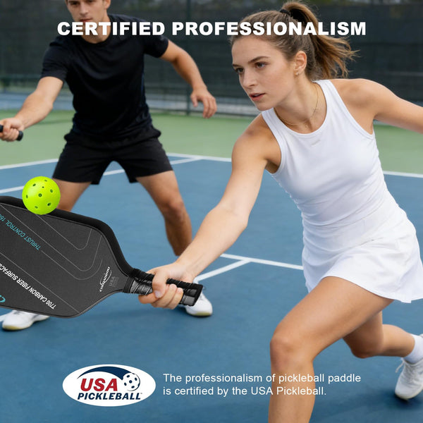 Pickleball Paddles, Multi-Layer T700 Textured Carbon Fiber Pickleball Paddle, 2-Types of Thickenesses, USAPA Approved Carbon Fiber Surface Pickle Ball Paddle, Strong Power, Stability and Spin Surface