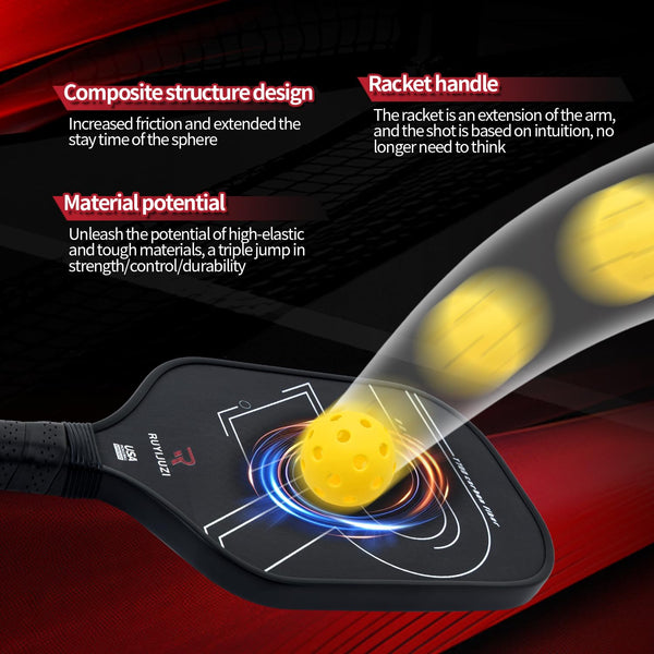T700 Carbon Fiber Pickleball Paddle - 16mm Honeycomb Core for High Spin & Power | Professional Fine Matte Finish | All-Rounder Paddle for Control & Touch