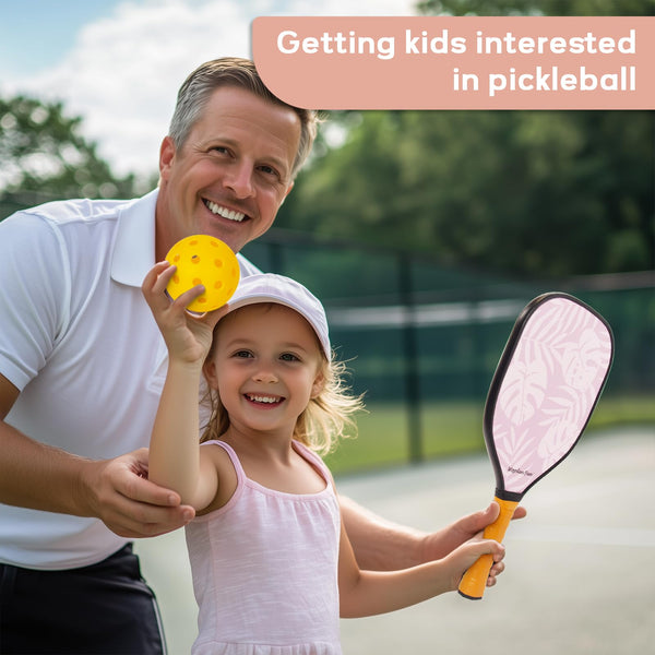 Pickleball Paddles Set of 2, USAPA Approved Sports Set with 4 Pickleball Balls, Gifts for Men Women Beginners (Pink)