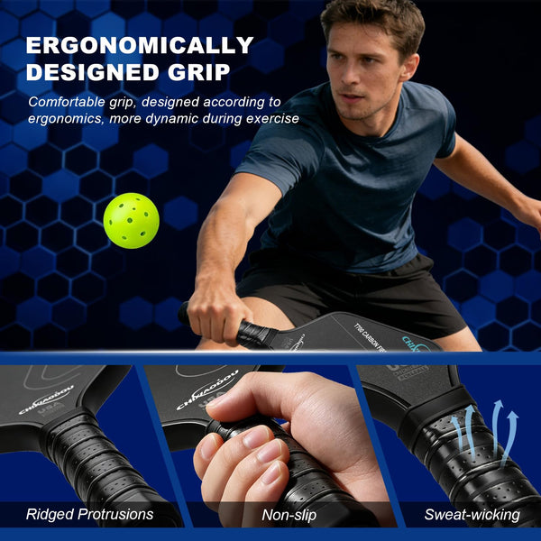 Pickleball Paddles, Multi-Layer T700 Textured Carbon Fiber Pickleball Paddle, 2-Types of Thickenesses, USAPA Approved Carbon Fiber Surface Pickle Ball Paddle, Strong Power, Stability and Spin Surface