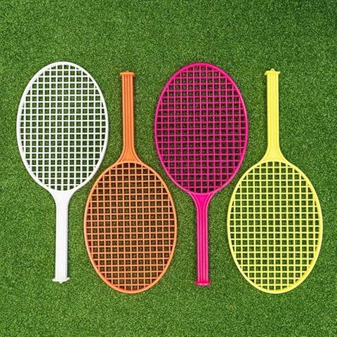 Vermont Plastic Kids Tennis Rackets - 2X Sizes: Small/Large | Pack of 4 Tennis Racket Sets Soft Tennis Set | Outdoor Games for Kids | Garden Games (Small (13in x 7in))