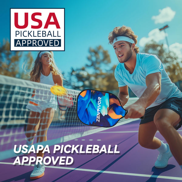 Lightweight Carbon Pickleball Paddles – USAPA Pickle Ball Paddles for Women, Men, Beginners & Intermediates | Gritty Surface, Stylish Design | 16mm Shock-Absorbing Core, Cushioned Grip (Blue)