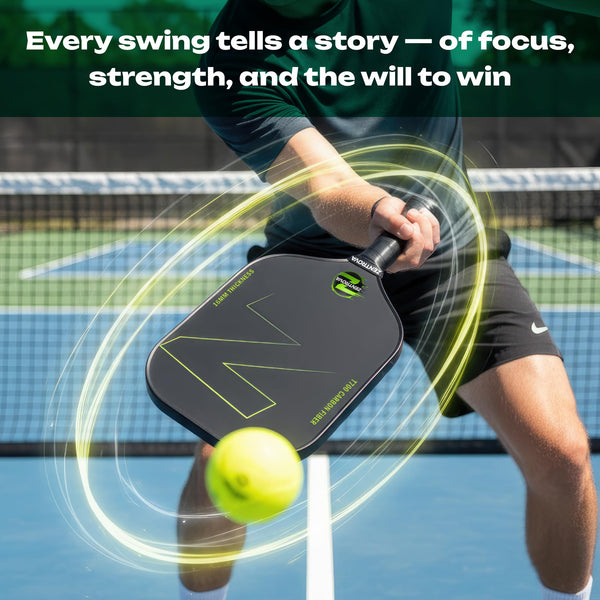 ZENTROVA Carbon Fiber Pickleball Paddle, Lightweight T700 Raw Carbon Surface Pickleball Paddle 16mm Thickness with 2 Pickleballs, Paddle Cover, Wristband, Grip Tape & Carrying Case - for Men & Women