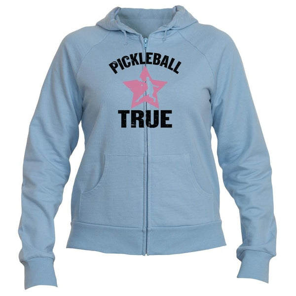 Pickleball True "RockStar" Full Zip Fleece Hooded Sweatshirt - Women's [product _type] Pickleball True - Ultra Pickleball - The Pickleball Paddle MegaStore